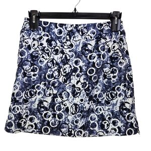 S.C  & Co Patterned Skort With Pockets In Blue And White Size 6